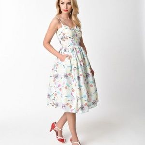 Adorable Unique Vintage Llama Print Swing Dress